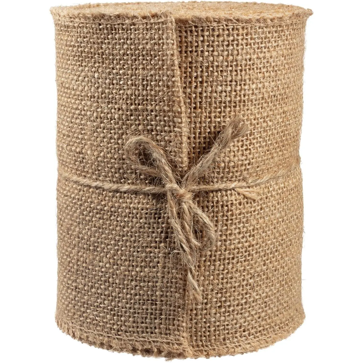 Natural Burlap Ribbons (6" Wide, 10 Yards)-No Wire, 100% Jute-DIY Art & Craft & Project, Gift Wrapping, Bows, Indoor Outdoor Rustic Wedding Decoration