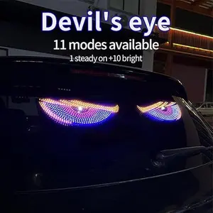 2PCS Devil Eyes Light for Cars Windshield, USB Plug & Play Car Eyes LED Light with 11 Modes Demon Eye Signal Light for SUVs Pickups Trucks RVs
