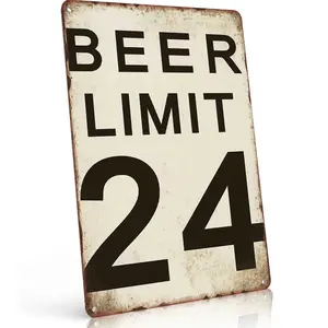 Beer Limit 24 Aluminum Sign 8x12 Inch Retro Wall Art Decor for Man Cave Bar Pub Garage Mter Rust Resistant Humorous Rule Acrylic Desktop Decorationetal Pos,home decor wall art,,vintage metal wall art,gift
