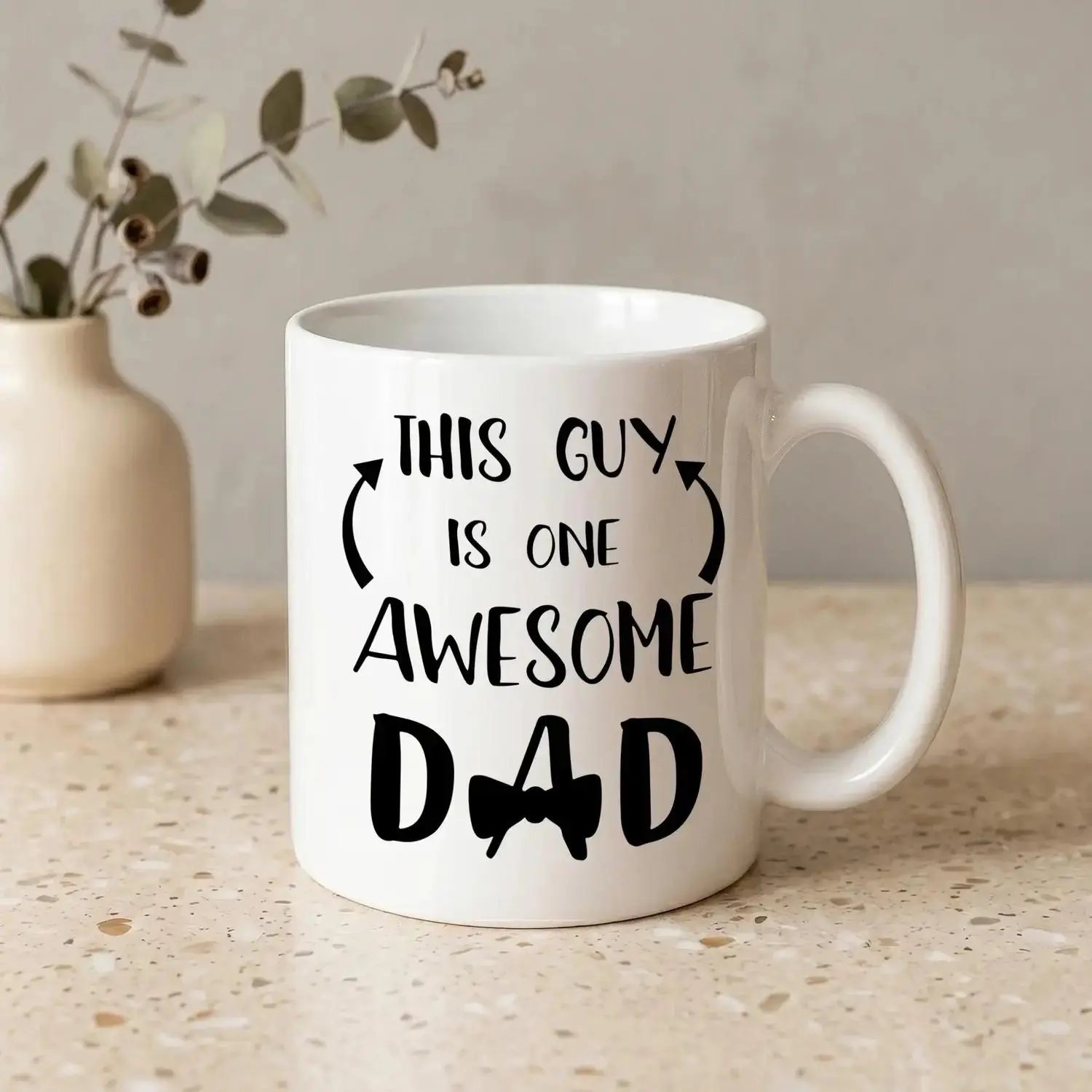 Dad Coffee Mug from Daughter Son Child, This Guy Is One Awesome Dad, Novelty Ceramic Cups for Daddy, Unique Birthday Gifts for Father Him Men Husband