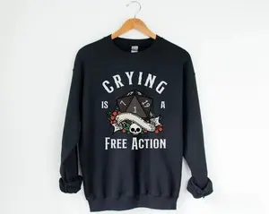 DND SWEATSHIRT, Dungeons and Dragons sweatshirt, D&d Sweater, Crying is a free action, Dungeon Master Sweatshirt, Dm Sweatshirt, D20