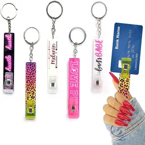 HIMISS 5pcs Card Grabber Bank Card Clips Acrylic Atm Contactless Cards Extractor Keychain With Cards Puller For Long Nail Girls