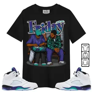 Friday Movie 90s TV Retro Grape 5s Shirt, Hoodie, Sweater, Matching Sneaker Tee, Jordan 5 Outfit, Streetwear| Men gifts | Sneaker Match | Grape Color Streetwear Tee, Streetwear graphic tee, Oversized tshirt men, Meme T shirt for men* SHOES NOT INCLUDED *