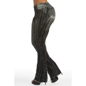 Natalia Grey Wash Stacked Flare Jean