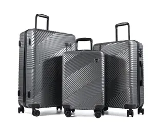 Luggage 3 Piece Set,Suitcase Set with Spinner Wheels Hardside Lightweight Luggage 20in24in28in.(Dark Grey)