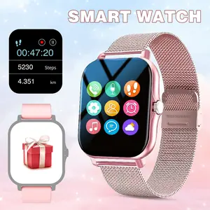 1.83" Ultra-Clear Touch Screen Smartwatch - Wireless Call, Message Notification & Reminder, Pedometer, Multiple Sports Modes for Fitness, Weather Forecast, Wireless Connection, Lightweight Design, Perfect Gift for Men Women