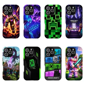 Minecraft Double-layer durable phone Cases For iPhone 17 16 15 14 13 12 Promax Pro Plus, hard shell protection ,Unique design,best Gift
