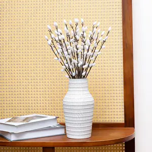 3pcs/6pcs Decorative Silver Willow Branches, Multifunctional Artificial Plants for Home Decoration, Festive Tabletop Ornaments