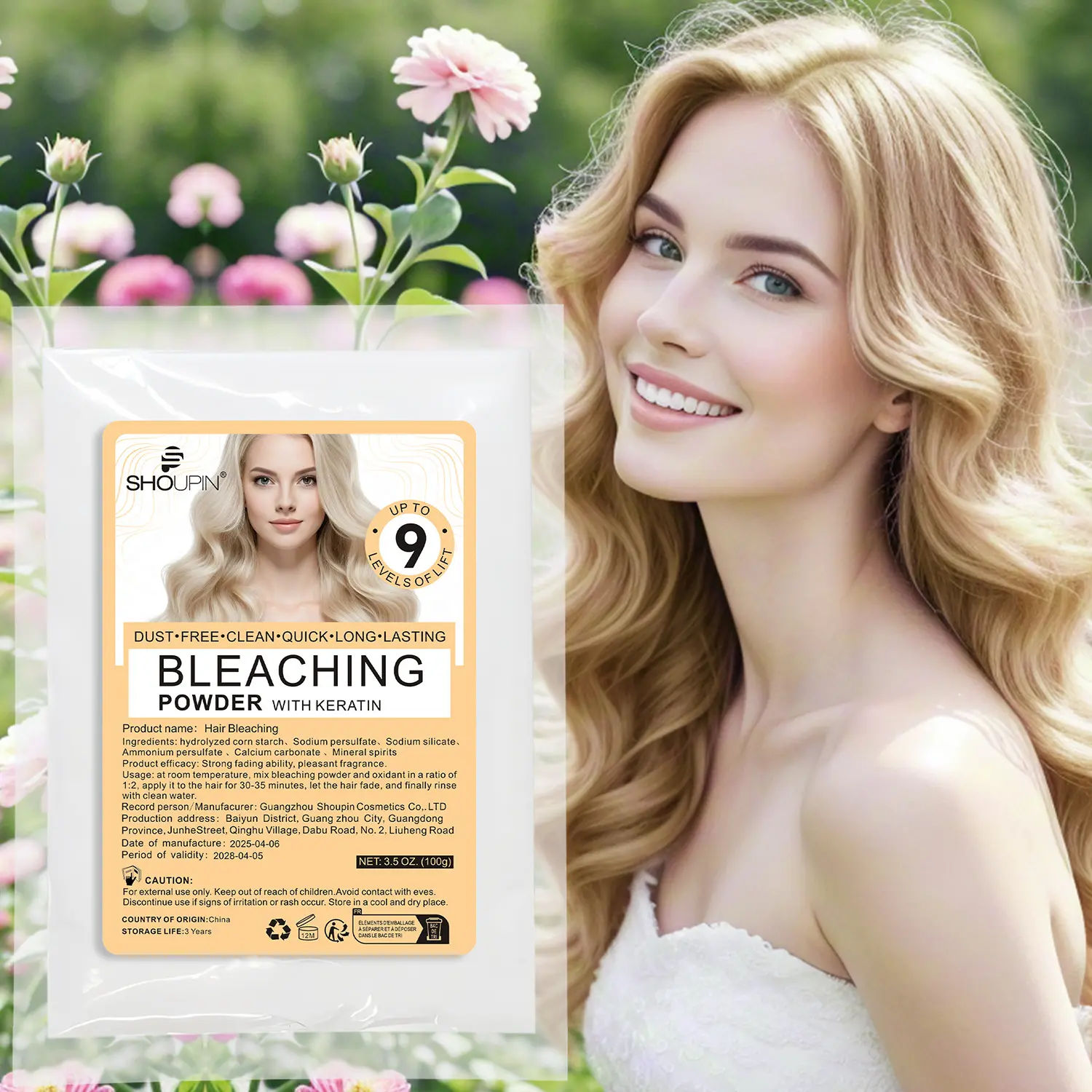 Hair Bleach Powder, One-Step Hair Dyeing Agent, Healthy Protein Powder, 100ML, Effective Hair Lightening, Suitable for All Hair Types, Haircare