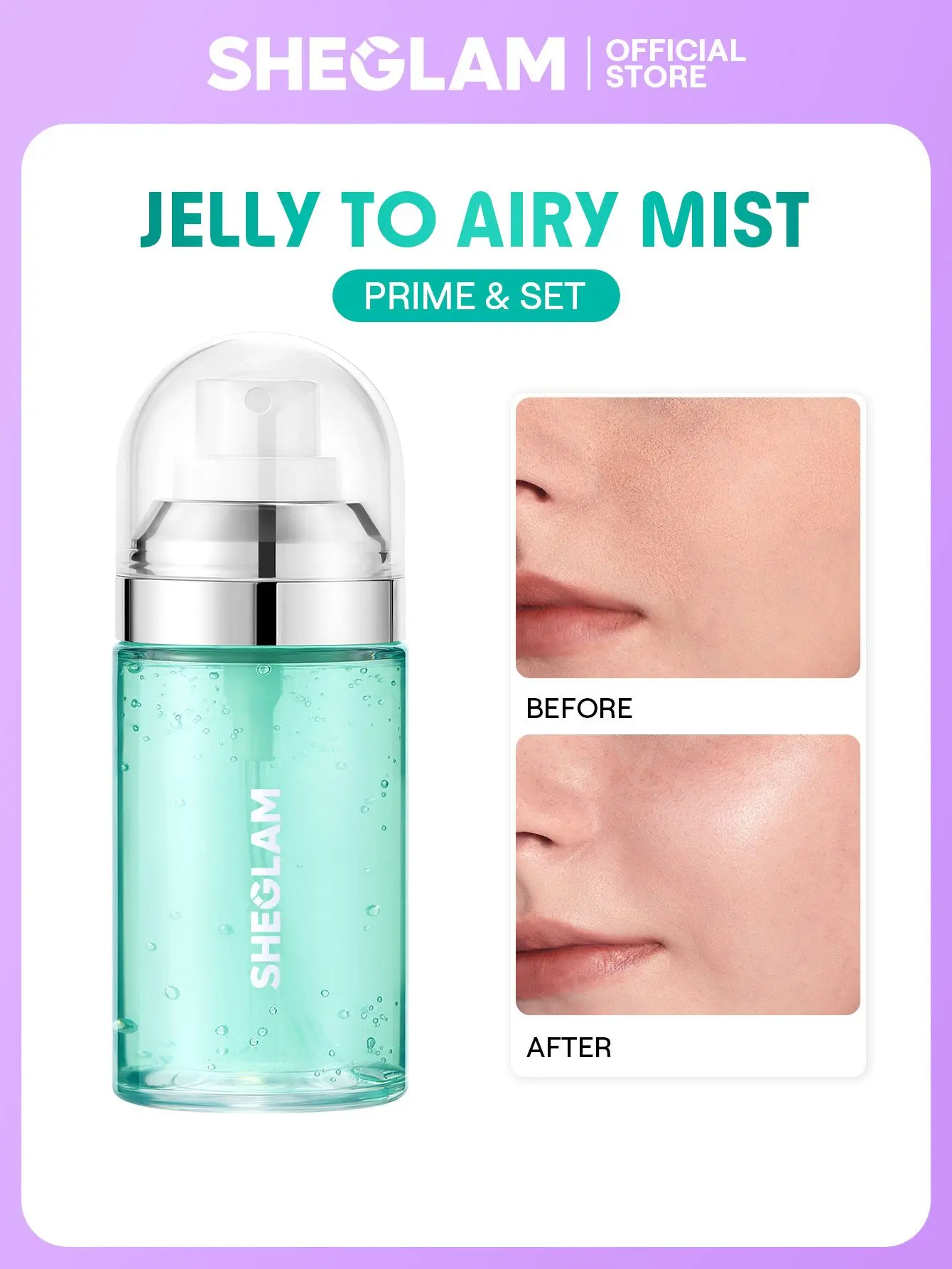 SHEGLAM Good Grip Hydrating Prime Set Spray Face Primer Long Lasting Jelly to Mist Face Makeup Dewy