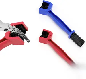 2 PCS Bike or Motorcycle Chain Washer, Motorcycle Chain Gear Dirt Clean Brushes, Universal Bicycle Chain Cleaning Brush Tool for Mountain Bike Heavy Duty Motorcycle (1 Red+ 1 Blue)