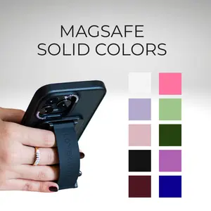 PRO for MAGSAFE SOLID COLORS- Removable Magnetic Phone Grip: Magnetic Grip, Kickstand, Wireless Charging Compatible, Silicone Strap, Securely Attaches to MagSafe-Compatible Cases, Easy On/Off, Stronger Magnets