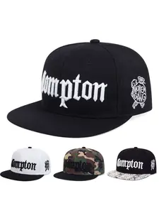1piece New COMPTON CAP Adjustable Snapback Cap street dance, adjustable size, letter embroidery, trendy flat eave design, men's and women's hip-hop headwear, adult outdoor casual sun baseball cap
