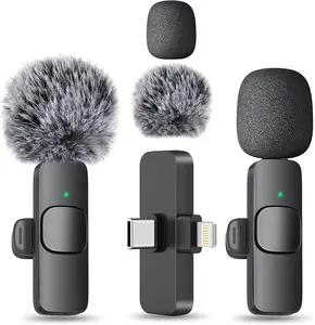 MAYBESTA 2 in 1 Wireless Mini Microphone for Iphone, Ipad, Android Phone - Bluetooth Lavalier Lapel Mic for Video Recording - Clip on USB C Microphones for Youtube Tiktok Podcast Vlogging MAYBESTA