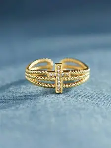1 PC Elegant Cubic Zirconia Ring For Women For Wedding Engagement Party Jewelry Valentine's Day Gift Geometric Design Ring Bridal Engagement Ring Geometric Rings