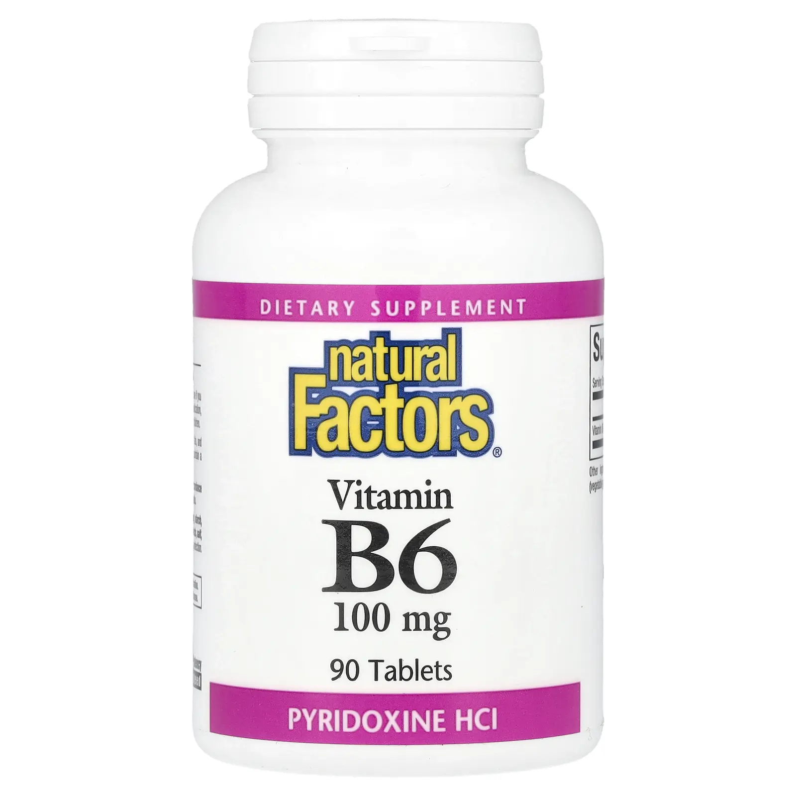 Natural Factors Vitamin B6, 100 mg, 90 Tablets