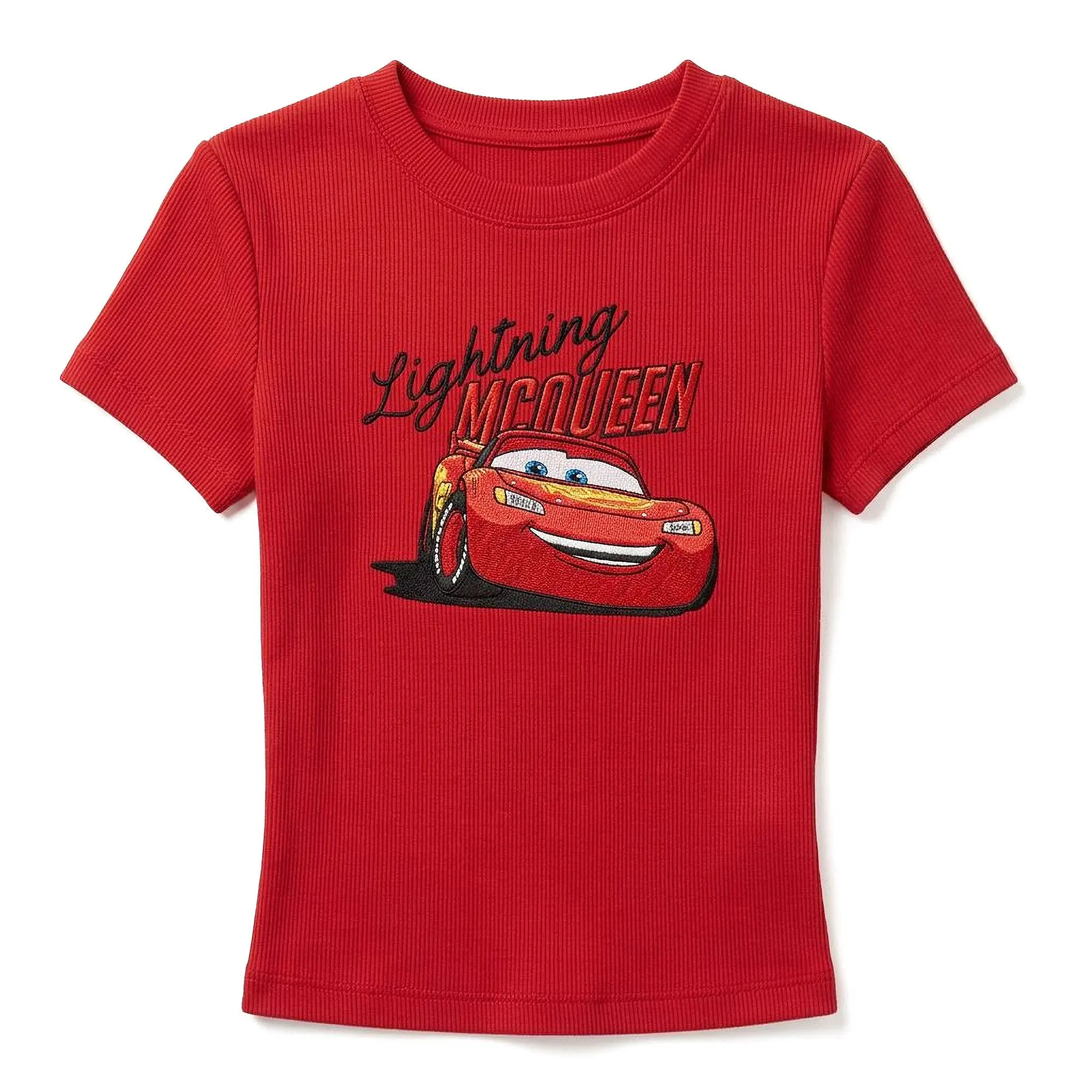 Disney Junior's Short-Sleeve Cars Lightning McQueen Happy Kachow T-Shirt, Graphic Tee Shirts