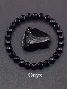 Unisex Minimalist Black Onyx Beaded High Quality Bracelet, Fashionable Jewelry for Men & Women for Party, Daily Clothing Decor, Trendy All-match & Exquisite Jewelry for Birthday Gift