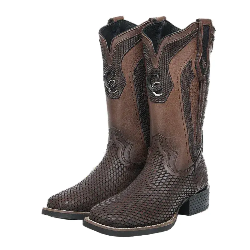 Cuadra CU984 Men's Honey Embroidery & Laser Square Toe Western Boots CU984