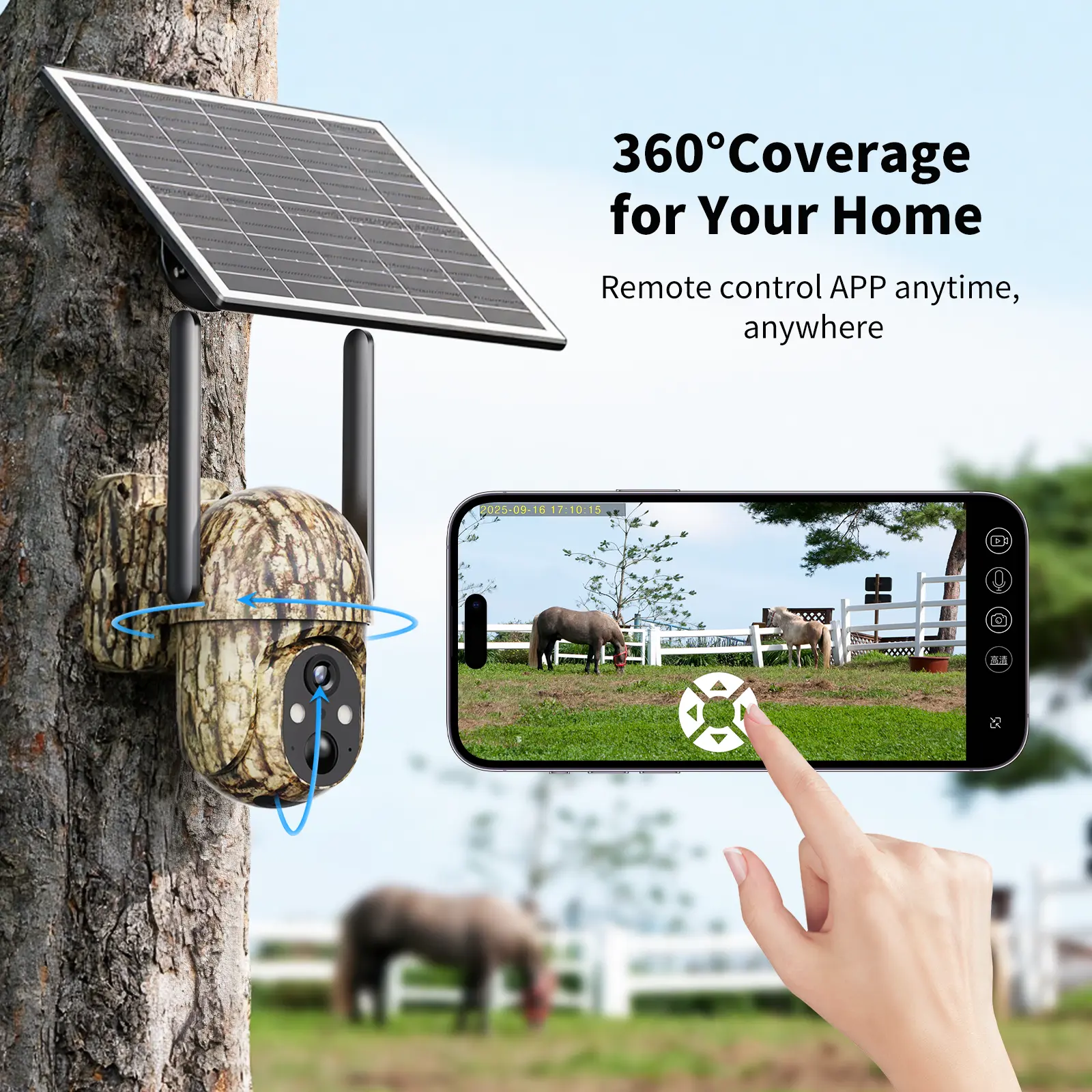 [SummerWins] Wireless 4G Solar Security Camera, 2K Full Color Night Vision, 360° View, AI Human Detection, IP65 Waterproof, No WiFi Required, 4G LTE Unlimited Data Service need activate summerwins Remote Mount