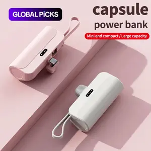 Portable Wireless 5000mAh Rechargeable Battery, Compact Power Bank with USB Input, High-Capacity Lithium-Ion Battery for Daily Use