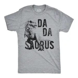 Mens Dadasaurus Trex T Shirt Funny Father's Day Dinosaur Papa Graphic Novelty Tee Mens Funny T Shirts Cool Vintage Fashion T-Shirt Gift Classic Menswear Dad Joke Apparel for Men Funny Dinosaur Short Sleeve Dark Grey