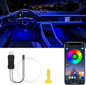 Interior LED Light Bar APP Controlled, 2-in-1 RGB 16 Million Color Ambient Lighting Kit with 157.48-inch, Music Mode Interior Lighting Accents
