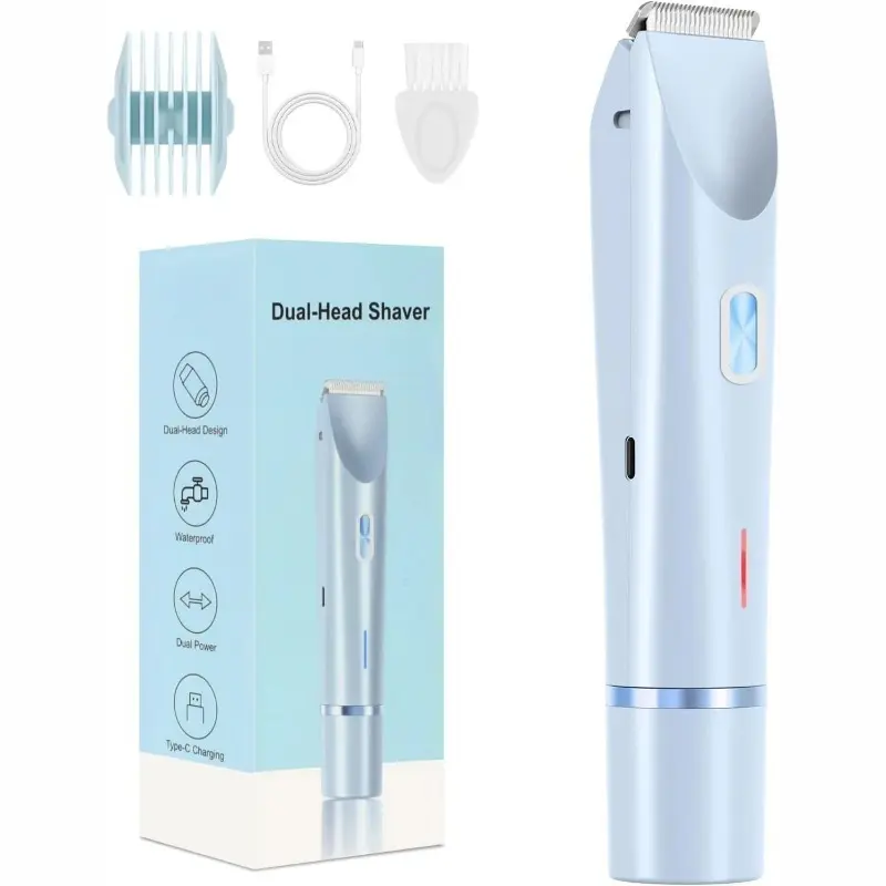 Rechargeable Electric Razor Mini Women Bikini Dual Head Shaver Wireless Hair Trimmer Body Hair Removal Tool, Lithium Battery, 5v/1a Power Consumption, New Condition