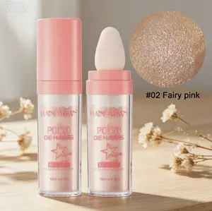 Highlighting Powder - Full Body Pearlescent Glitter for Face & Eyes with Sponge Tip, Suitable for Face Body, Arms, Collarbones & Legs