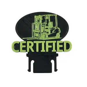 Forklift Certified Badge hard hat clip - High-Quality PLA, Versatile Design for Full Brim, Cap Style, and Bump Caps, Easy to Install