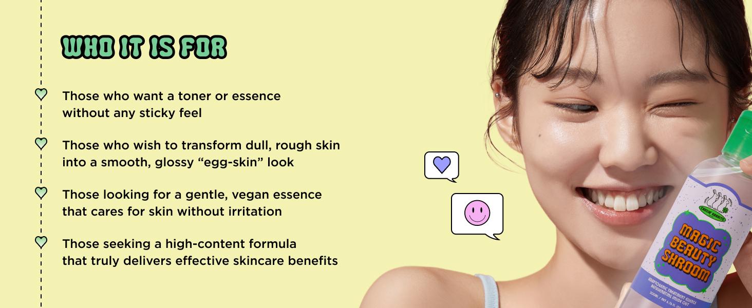 CHASIN' RABBITS Magic Beauty Shroom Essence | Korean Skin Care Nourishing and Hydrating Essence | Boosting Skin Care Essence with Tremella Mushroom Extract for Sensitive, Dry Skin (200mL/6.76 fl oz)