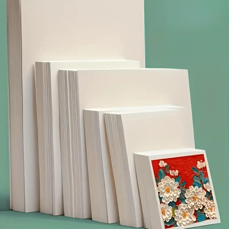 150 High-Quality Square Loose-Leaf Canvas Loose Pages Art Materials Bundle - Thick Paper for Bold Strokes, Multi-Size, Ideal for Oil Painting, Free 20m Detachable Masking Tape, DIY Painting Supplies