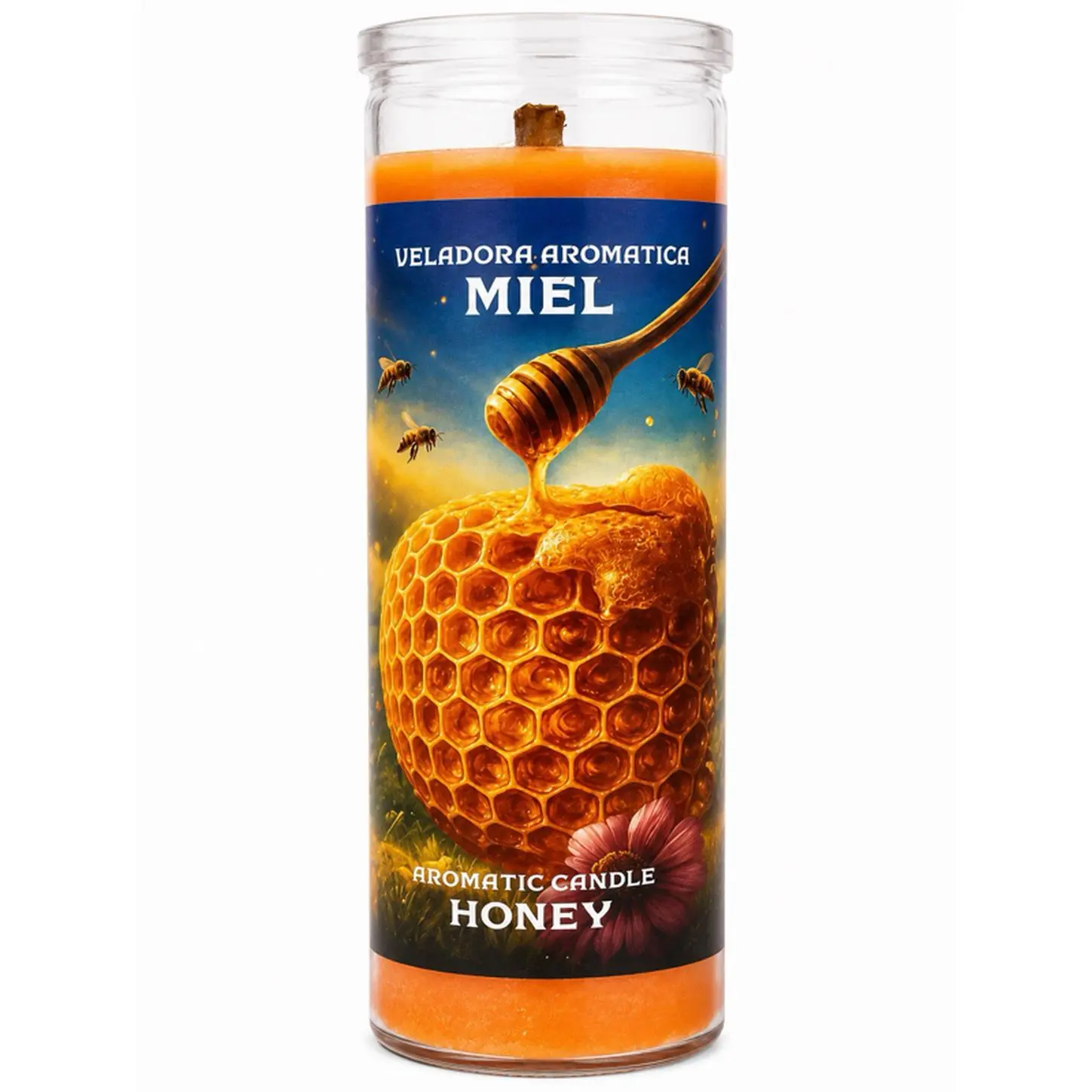 Veladora Aromatica Miel Aromatic Candle Honey for Sweetening Relationships Strengthening Love and Harmony