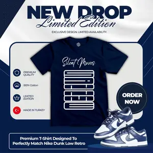 Retro Style Match Men’s Navy Blue T-Shirt Premium Cotton Tee