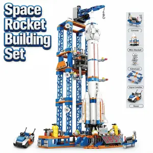 930 Pieces Rocket Building Blocks, Nearly 50cm Tall, Perfect Gift for Challenging Builds, Ideal for Gifts and High-Difficulty Challenges, Brick Model Set