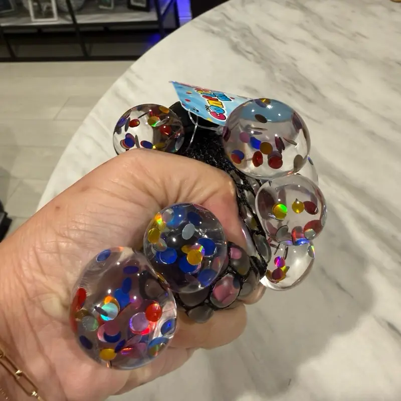 Confetti Squeeze Ball – Mesh Pop Stress Relief Fidget Toy