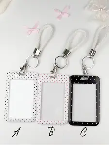 Polka Dot Pattern Bag Charm Keychain Accessory Wristlet Pendant, Compatible with Airline Tags Wallets, Perfect Gift for Bags & Backpacks, Casual Style, Keychain for Purse