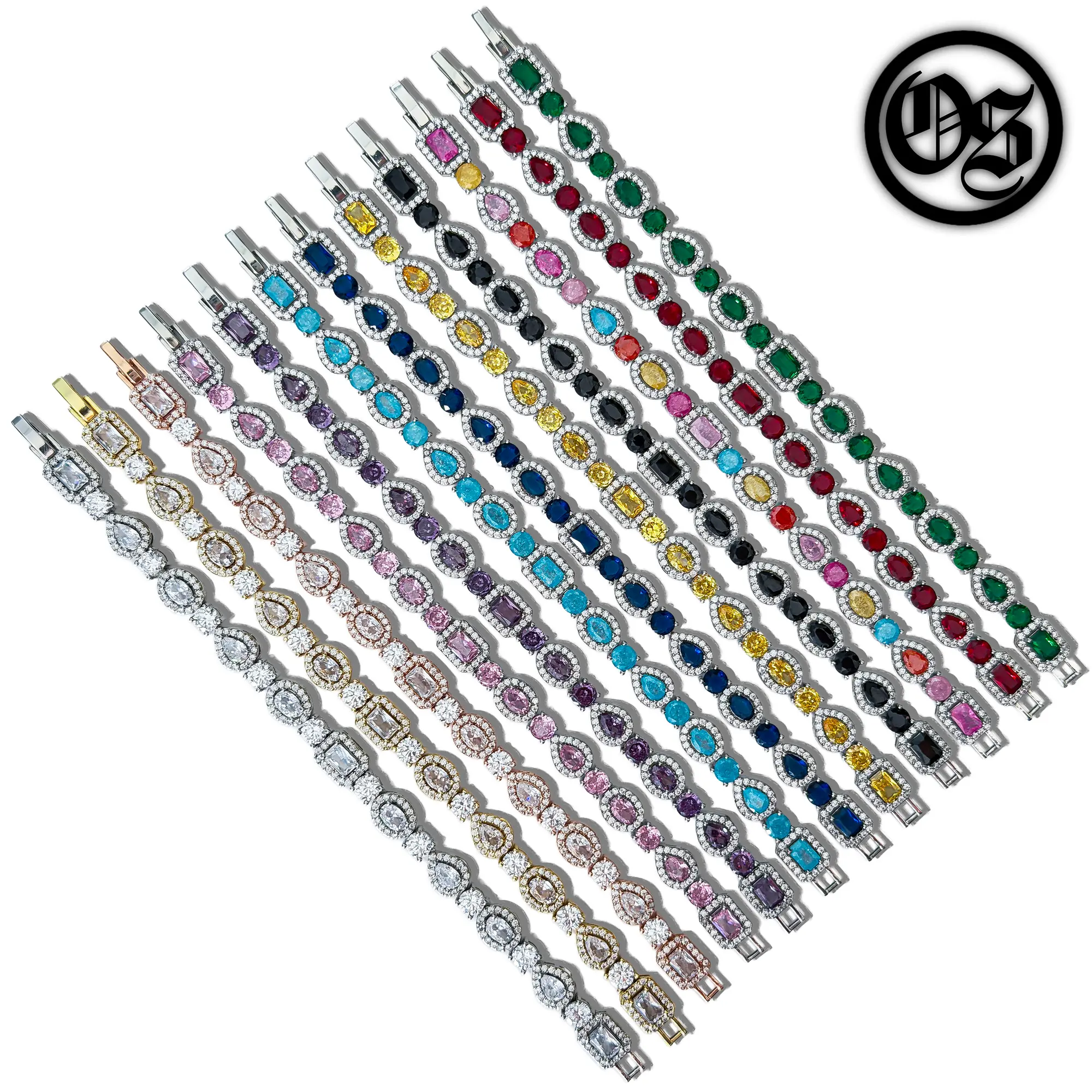 OTHERSIDE Multi-Stone Bracelet - Silver, Gold, Rose Gold, Pink, Purple, Sky Blue, Dark Blue, Black, Multicolor, Yellow, Red, Green