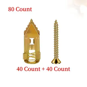 80 PCS Self-Drilling Drywall Anchors and Screws Kit, 0.47*1.18 inches, No Pre-Drilling Needed, Supports Up to 66 lbs, Ideal for Home and Office Organization adjustable hook