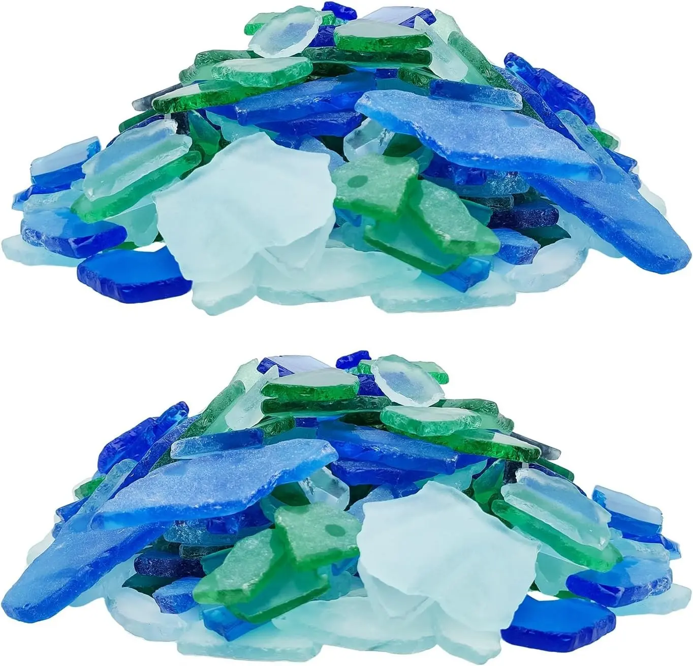 4 Lbs /64 Oz Frosted Blue Green Clear Mix Crushed Sea Glass Pieces Vase Filler Aquarium Decor for DIY Art Crafts Beach Christmas Tree Wedding Party Decor