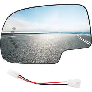 Driver Side Mirror Glass Replacement for 2003-2006 Chevy Silverado GMC Sierra Tahoe Yukon Suburban Avalanche Cadillac Escalade, Heated Exterior Left Mirror with Turn Signal