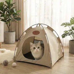 Foldable Pet Tent with Mat - Ideal for Outdoor Travel and Camping - Suitable for Cats and Dogs - Perfect Nest for Pets in All Seasons，Cozy cat house pet nest