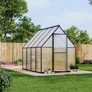 Heavy Duty 6x7 FT Polycarbonate Walk-In Greenhouse Kit with Reinforced Aluminum Frame - Adjustable Roof Vent - All Season Gardening - Easy Assembly for Outdoor Backyard