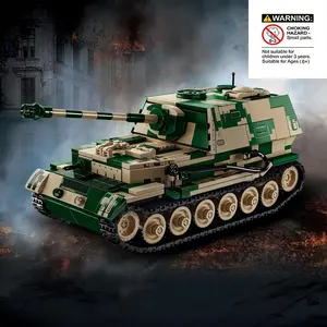 Elephant Tank Destroyer Building Set, Collectible Construction Set, Building Blocks Model, DIY Building Model, Track Armored Vehicle, Assembly Model Stackable Toy for Boys, Birthday Gift, Collector's Item, Model Kit, Brick Set