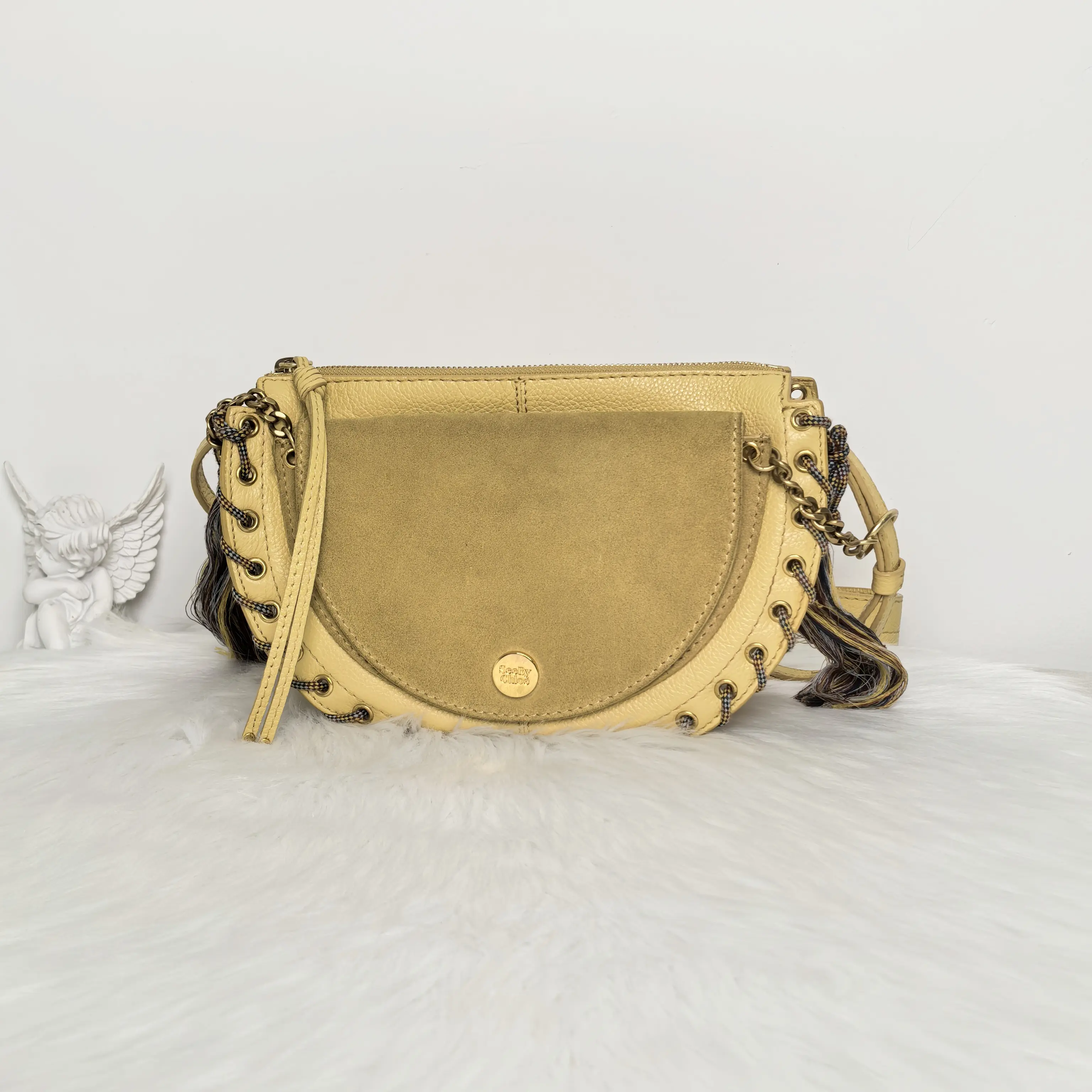 Pre-owned Chloé Calfskin Shoulder Bags See by Kriss Crossbody Saddle Bag B8052806