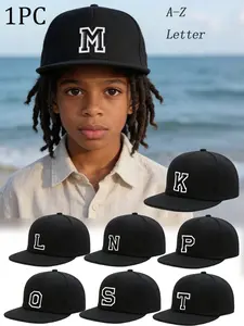 1PC A-Z Letter Street Hip-Hop Baseball Cap Adjustable, Fashionable Trendy Hat, Sports Outdoor Hats, Unisex Youth Outdoor Wear, Casual Style for All Seasons