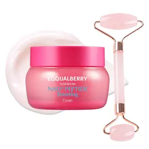 (Free Gift: Facial Massage Stick) EQQUALBERRY NAD+ Peptide Power Cream — Formulated with 5% NAD+ and 13 Peptides | Anti-Aging Repair Cream for Face & Body | Firming & Lifting Pink Neck Cream (1.69 fl. oz / 50ml)