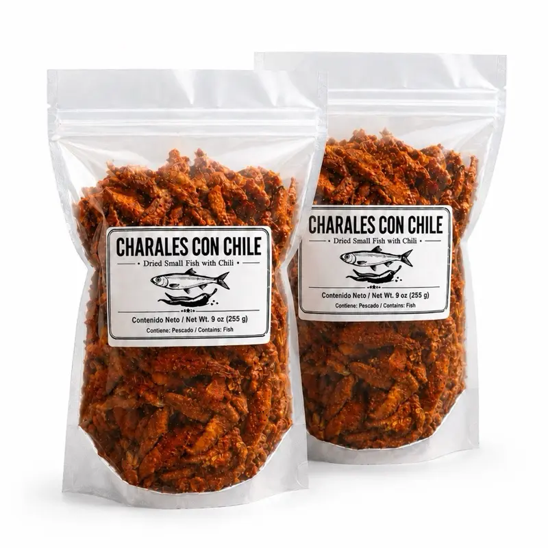 Botana Charales Secos con chile Dried and Dehydrated Charales Snack 2 x 9 oz Perfect for Snacking 18oz total