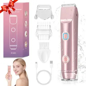 2 in 1 Electric Bikini Trimmer for Women, Dual Head Electric Razor Body Hair Trimmer , Wet/Dry Use Electric Shaver for Bikini Underarm Face Leg Arm Pubic Hair, Rechargeable Christmas Gifts