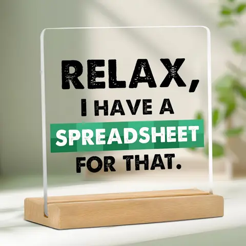 Funny Accountant Desktop Decoration Sign, Decorative Sign, 1 Count Creative Desktop Ornament with Mini Greeting Card, Desktop Decoration Sign for Home Office, Accountant Gift, Desk Signs Ornament, Novelty Desk Decor, Home Decor Gifts